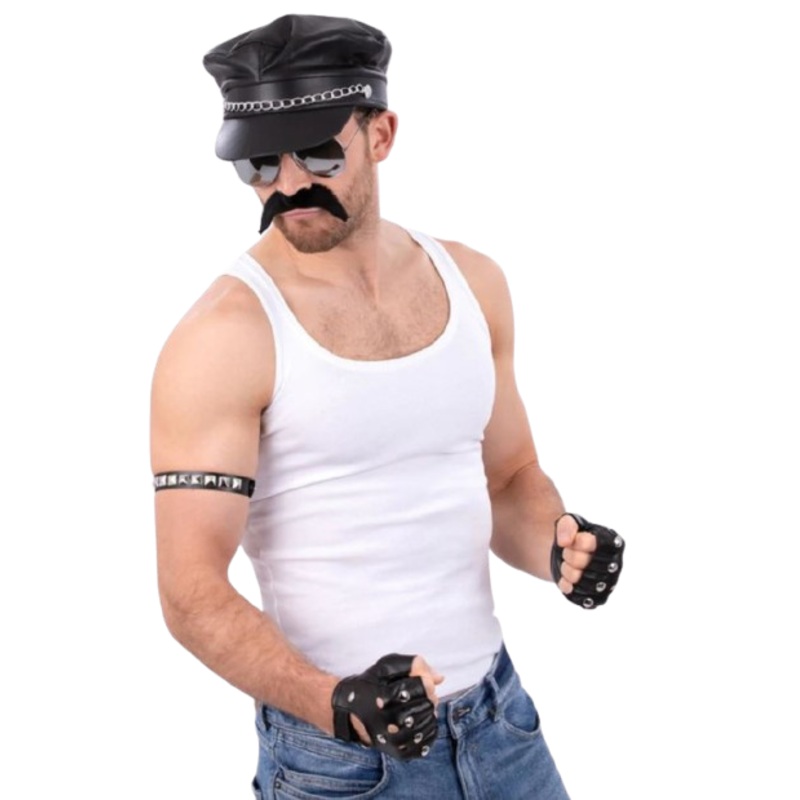 80's Rock Icon Kit - Hat, Glasses, Gloves, Cuff and Tash