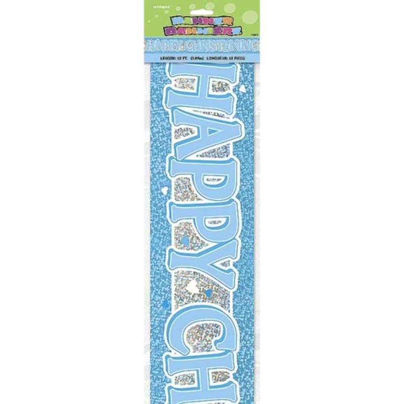 Blue Christening Banner