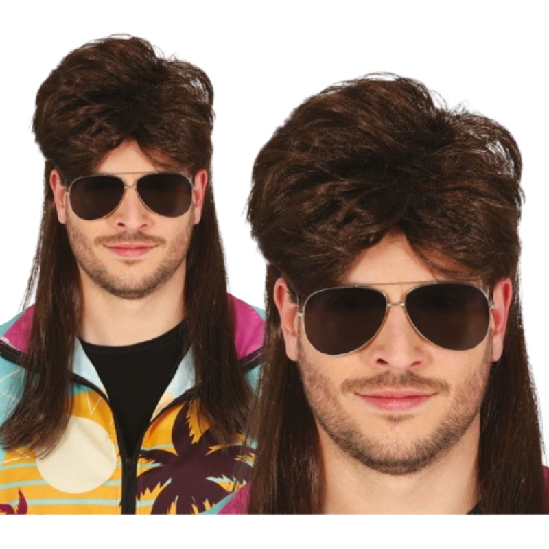 Brown Mullet Wig
