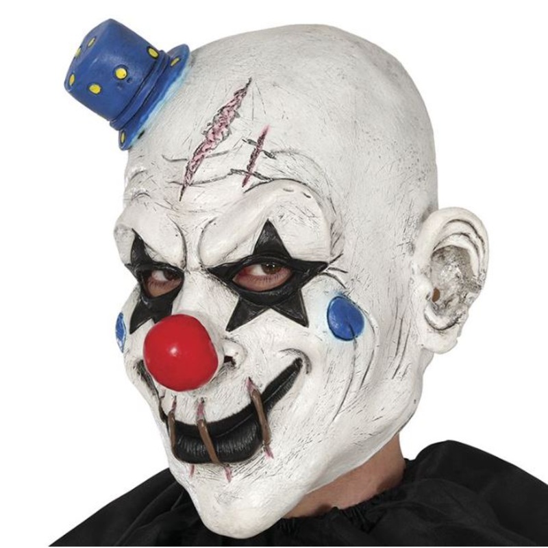 Clown Mask With Mini Latex Hat