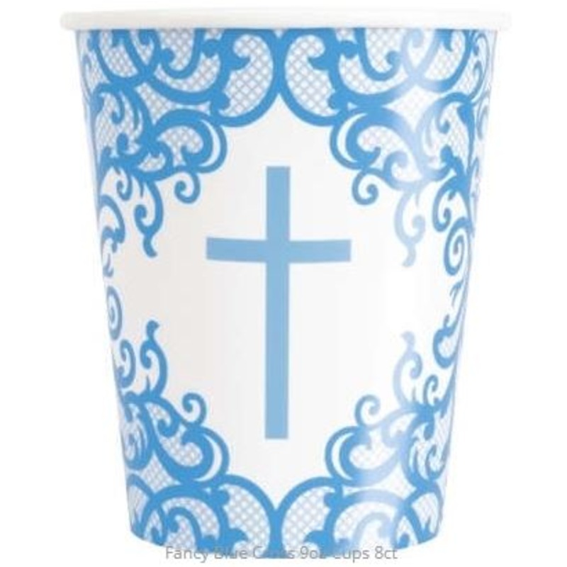 Holy Blessing Blue Cross Paper Cups - 8 Pack