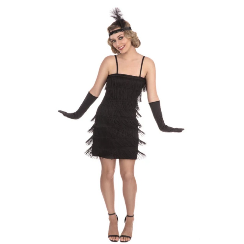 Ladies Black Flapper Dress