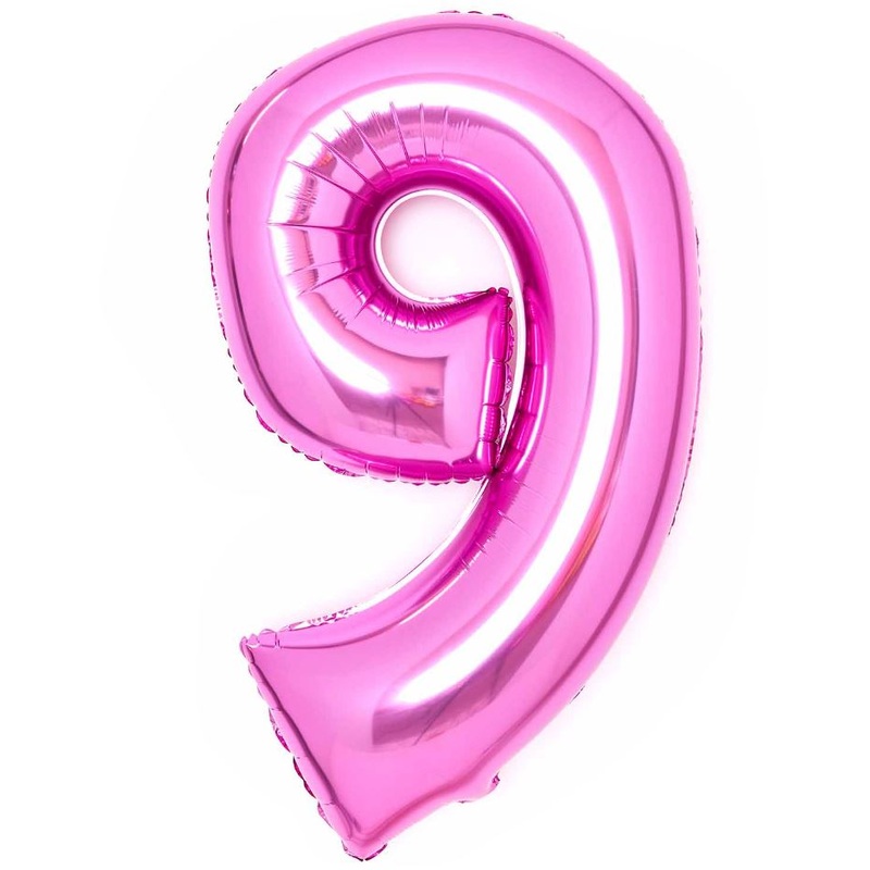 22'' Number 9 Pink Foil Balloon