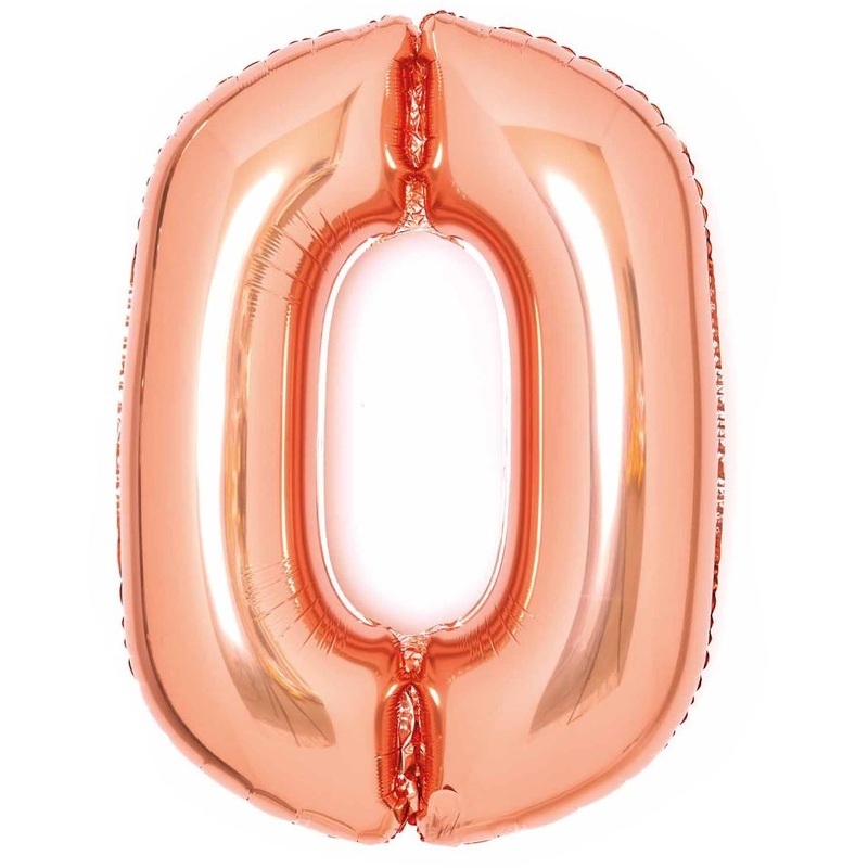 25'' Rose Gold Numbered Foil Balloon #0