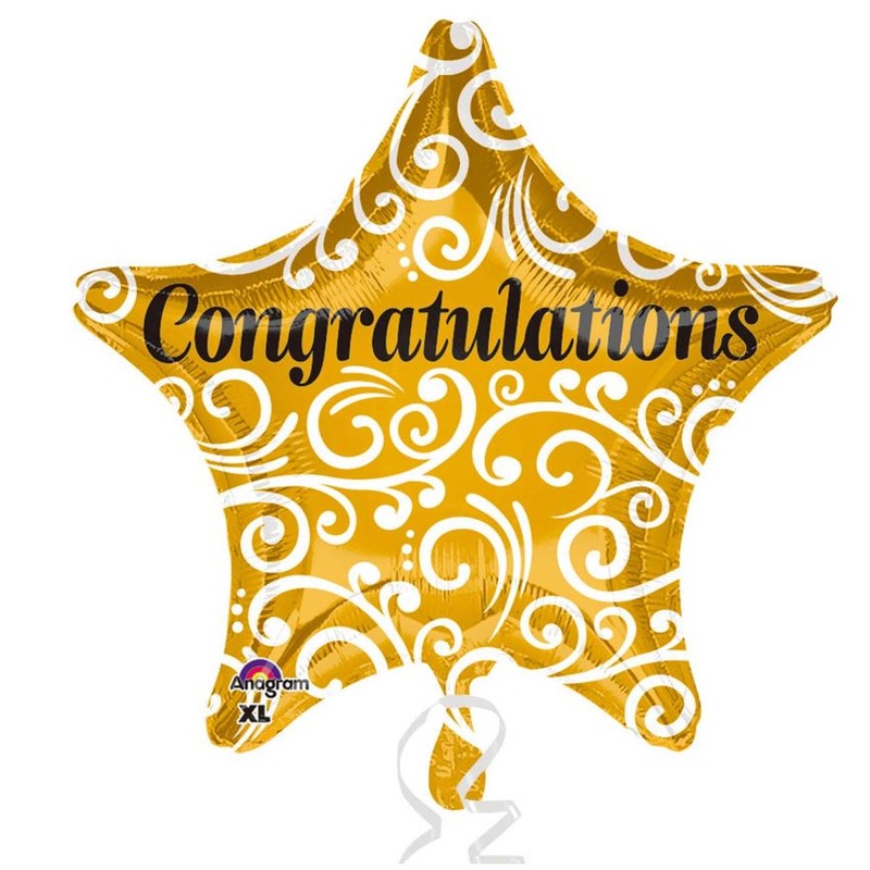Congrats  Sophisticated Star Balloon - 17"