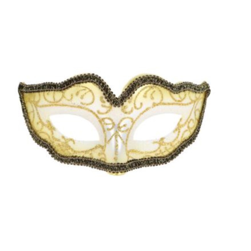 Glitter Metallic Eye Mask - Gold with Black Trim