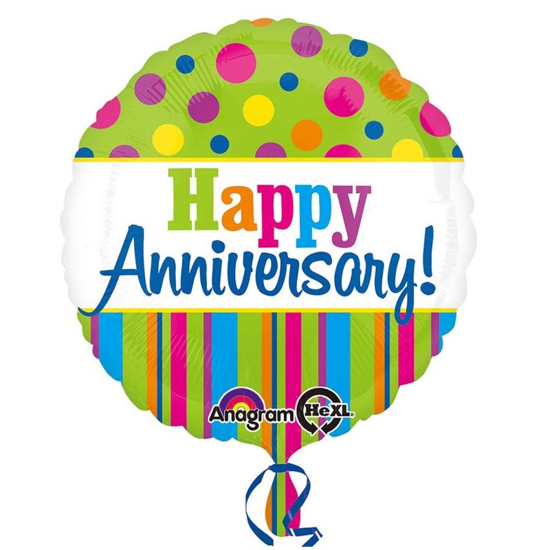 Happy Anniversary Bright Balloon - 17"