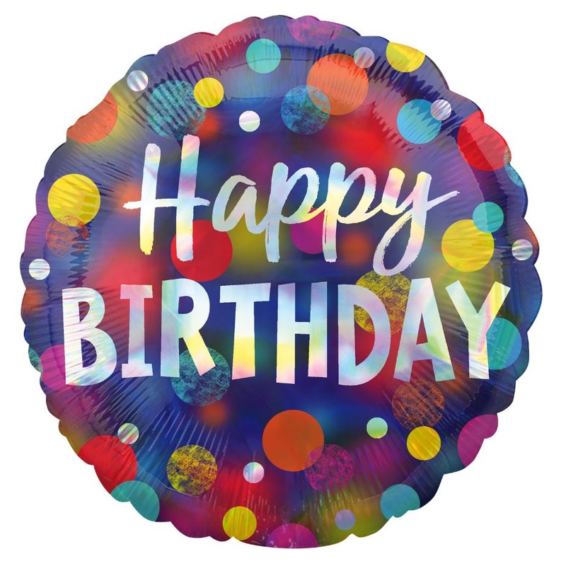 Happy Birthday Party Dots Balloon - 17"