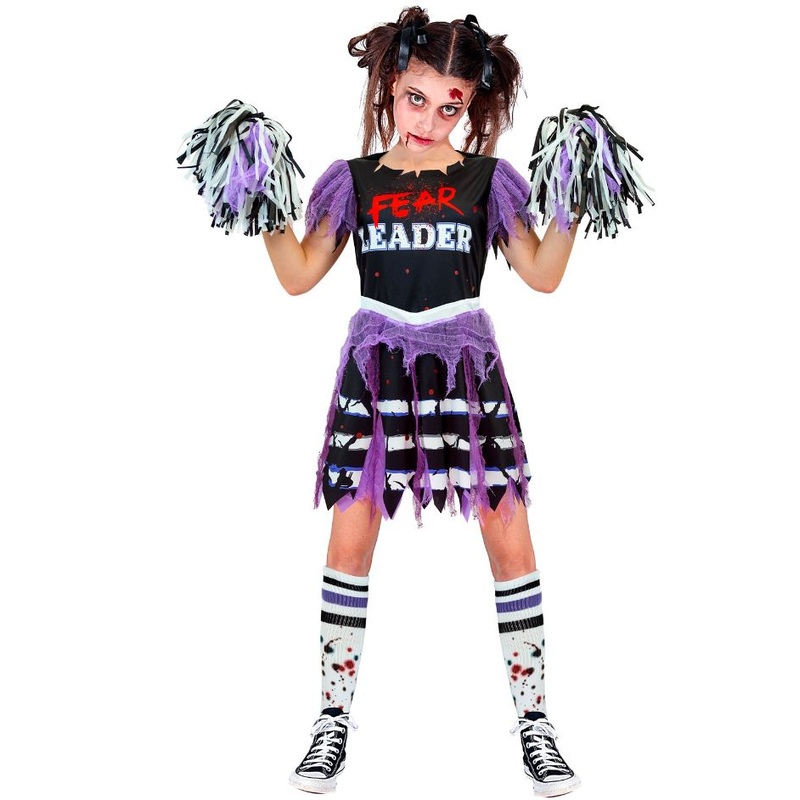 Purple Zombie Cheerleader Costume - Kids