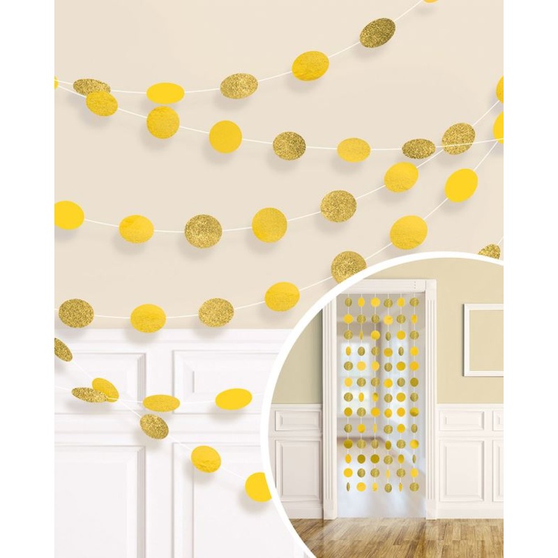 Sunshine Yellow Glitter String Decoration - 2.13m