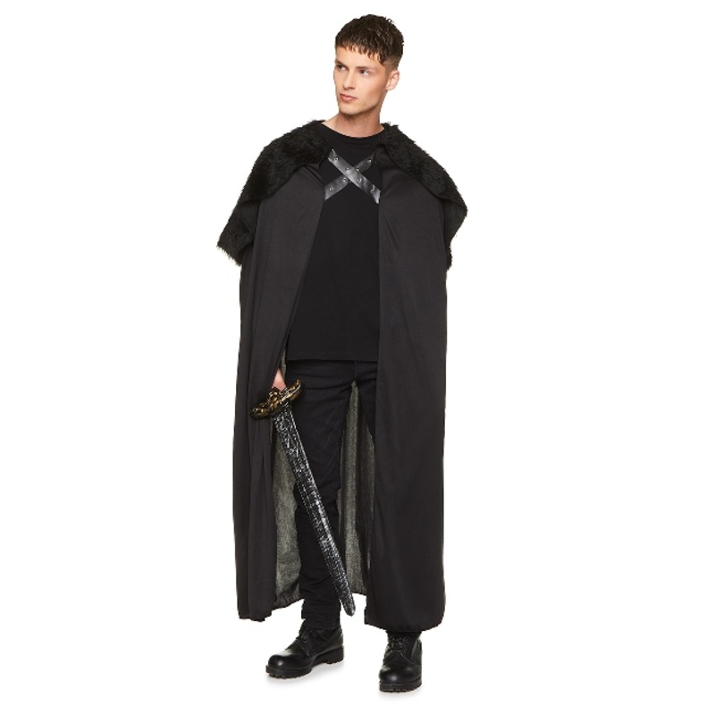 Black Faux Fur Cape