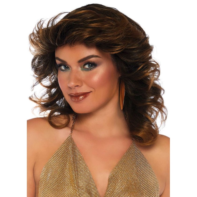Farrah feathered wig - Brown