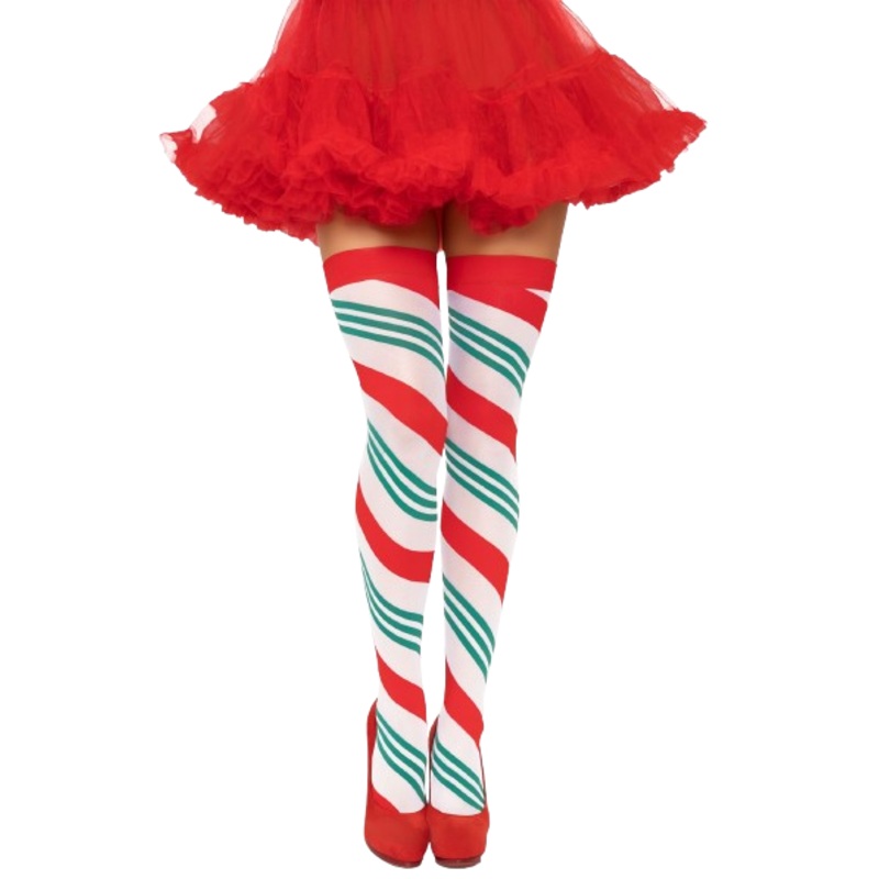 Holiday Ribbon Thigh Highs