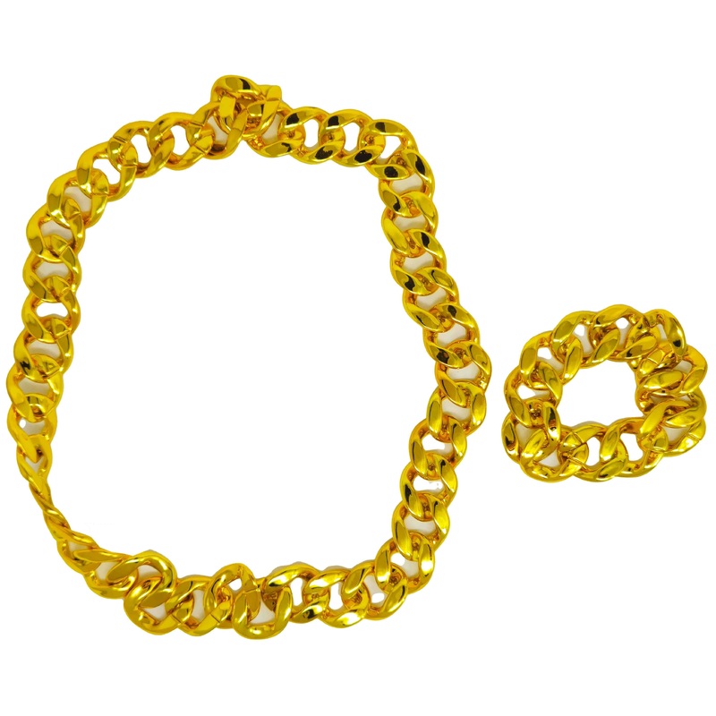Rapper Necklace & Bracelet Set