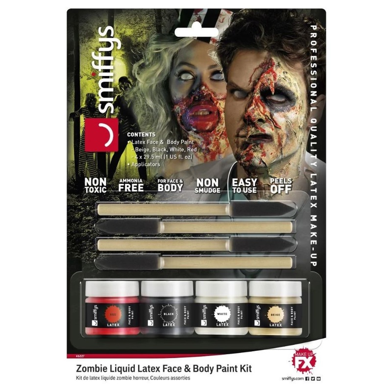 Horror Zombie Liquid Latex Face & Body Paint kit