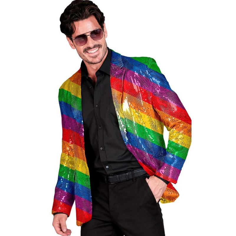 Rainbow Sequin Blazer Jacket - Men's