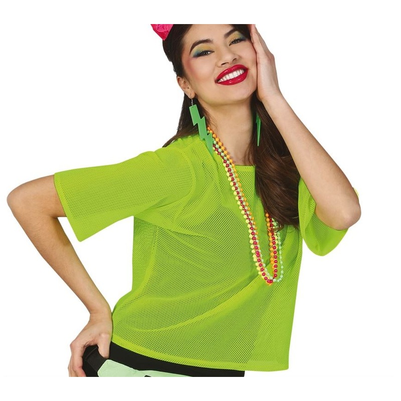 Neon Green Fishnet Top