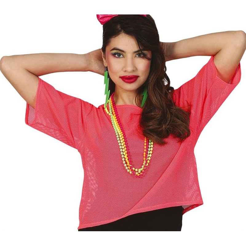 Neon Pink Fishnet Top