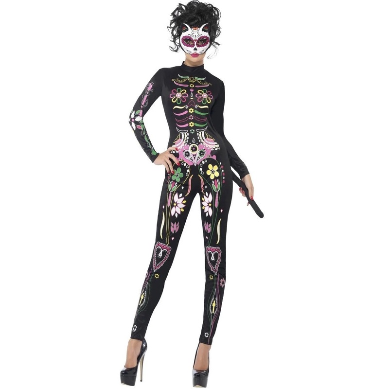 Teen Sugar Skull Cat Costume
