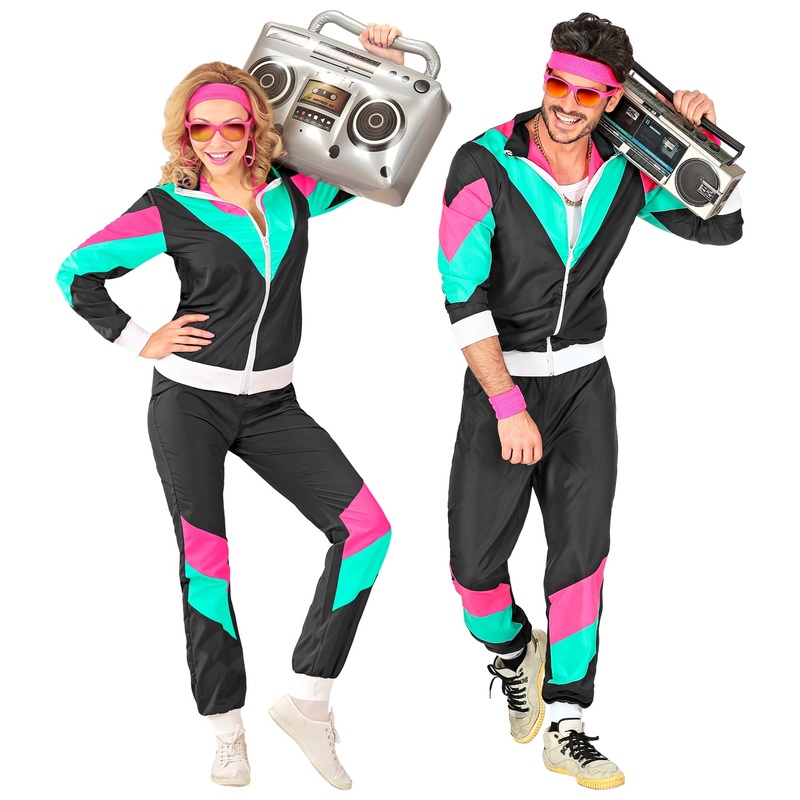 The 80's Shell Suit - Black/Pink/Green