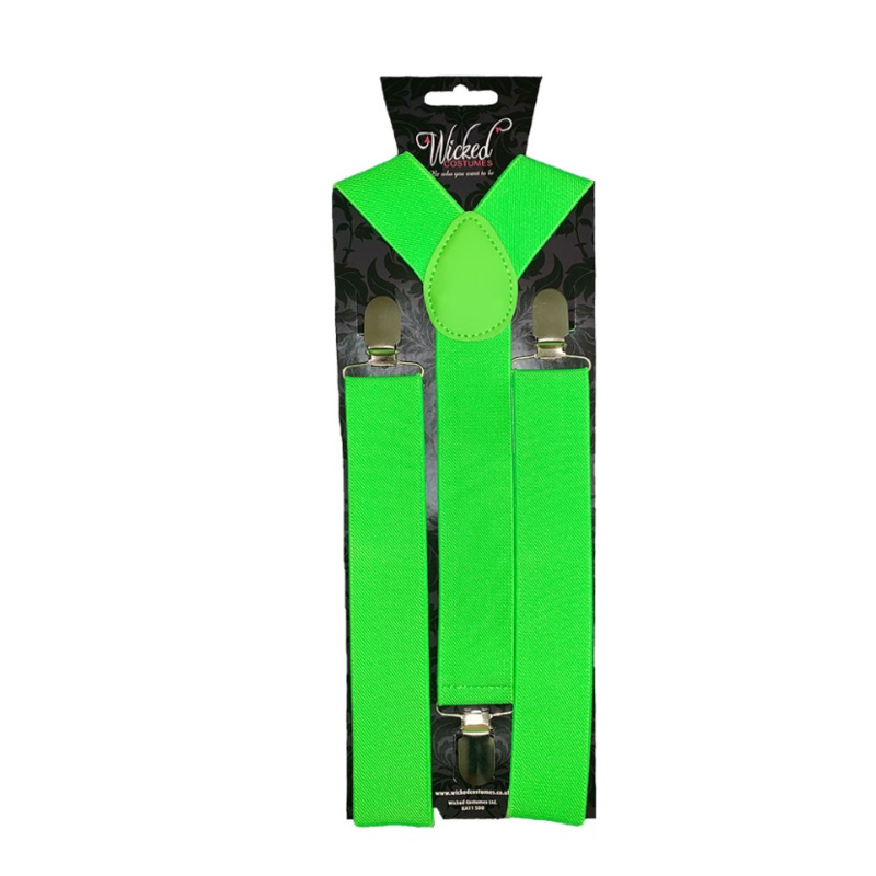 Extra Wide Neon Green Braces