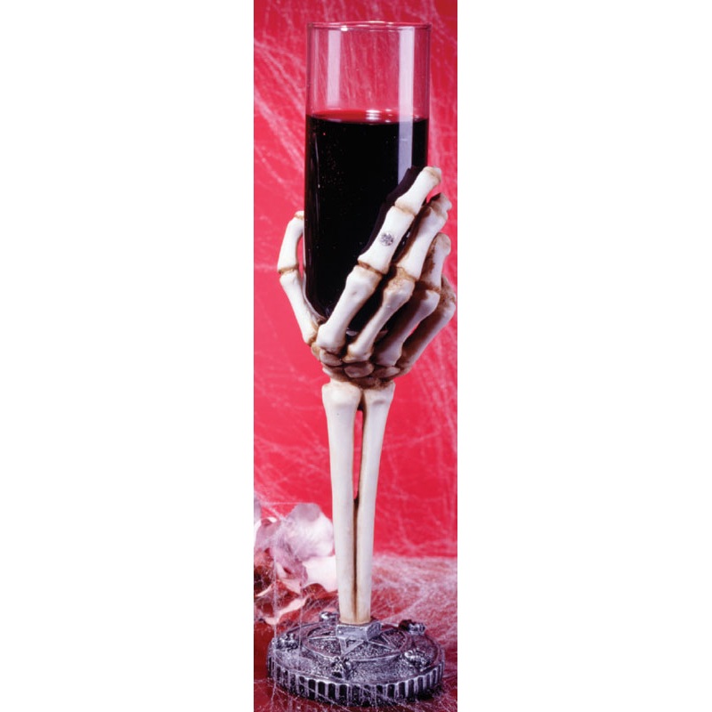 Skeleton Hand Flute Glass