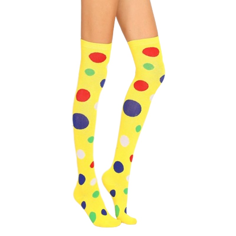 Yellow Clown Knee Highs