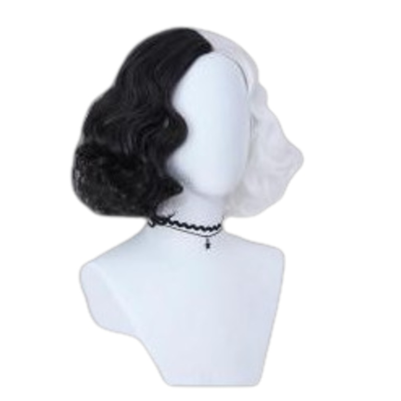Ladies Black And White Wig