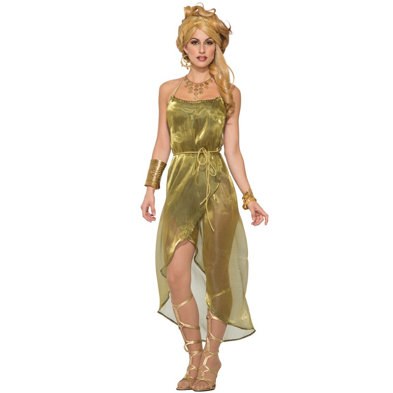 Ladies Gold Toga Dress