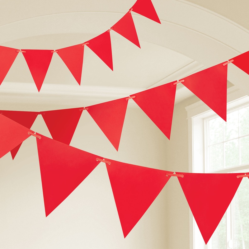 Red Plastic Pennants 10m