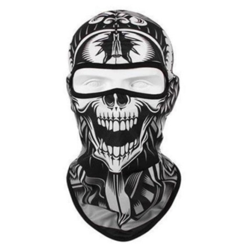 Black & White Skull Print Balaclava