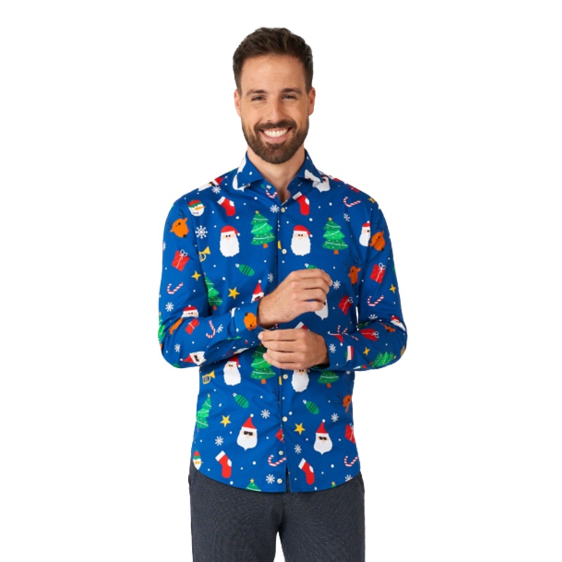 Festivity Blue Christmas Shirt