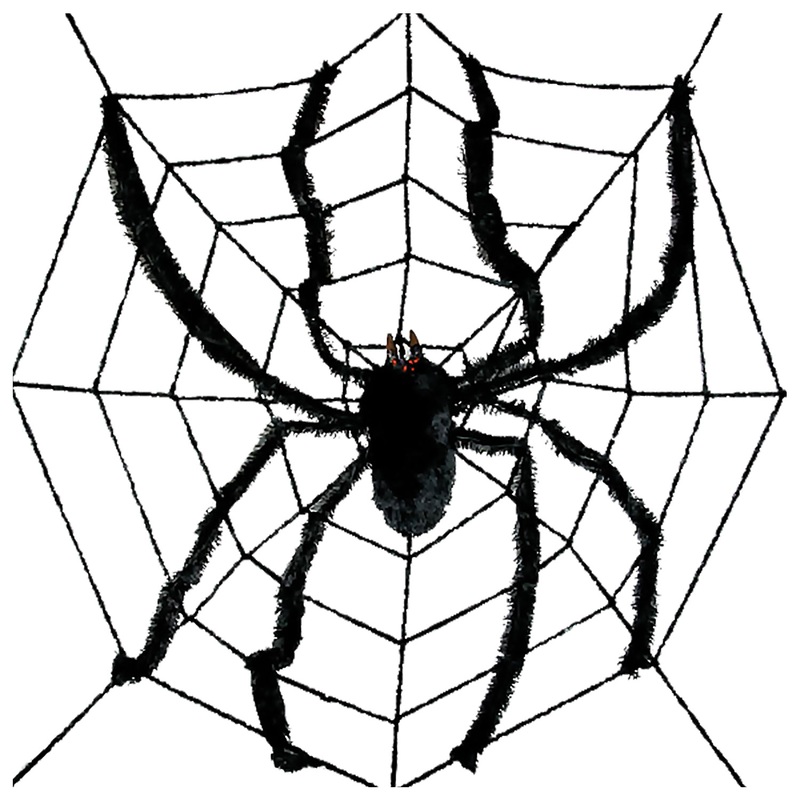 Large Spider In Web Decoration