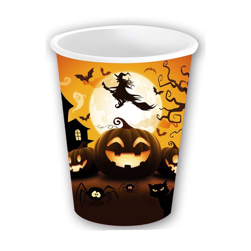 Pumpkin Paper Cups 240ml - 6 Pack