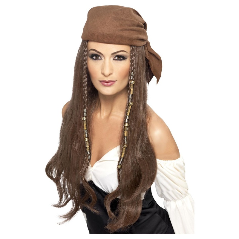 Brown Pirate Wig And Bandana
