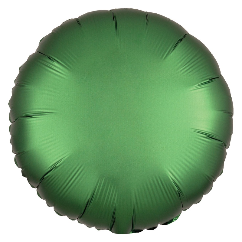Satin Emerald Green Circle Foil Balloon - 15"
