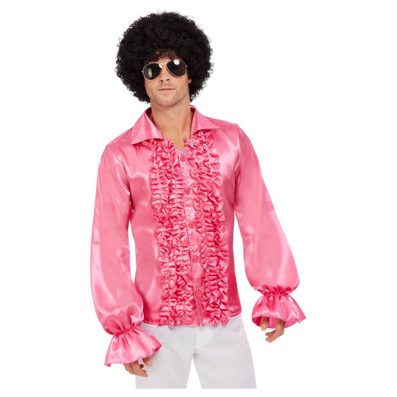 60's Ruffled Shirt - Pink