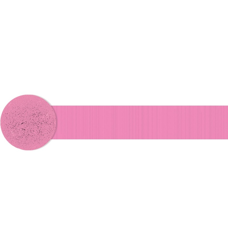 Bright Pink Crepe Streamers - 24 Meters