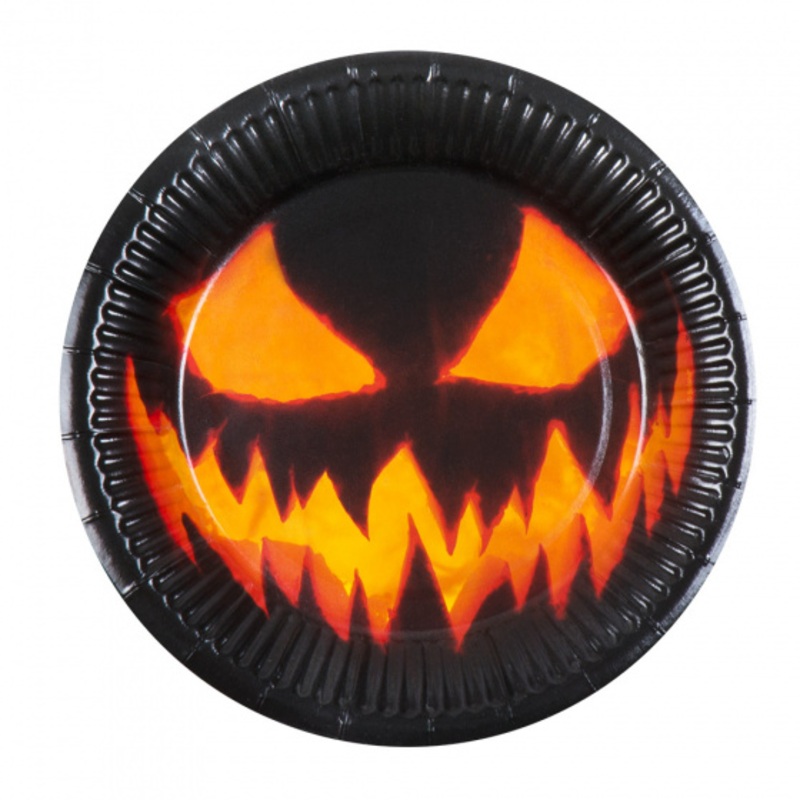 Creepy Pumpkin Paper Plates - 10 Pack