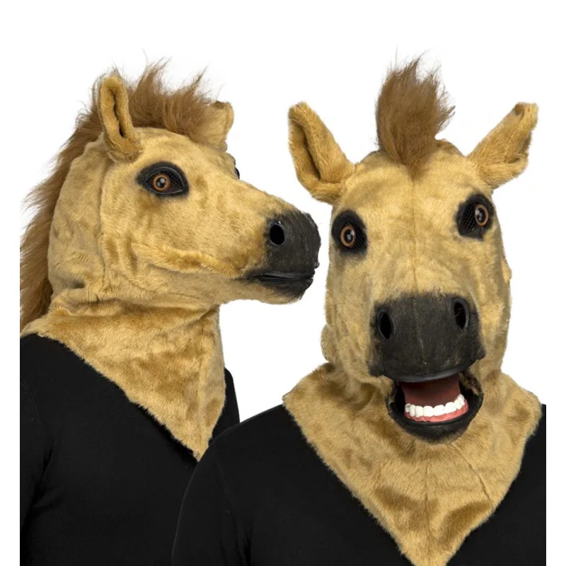 Brown Horse Mask with Movable jaw