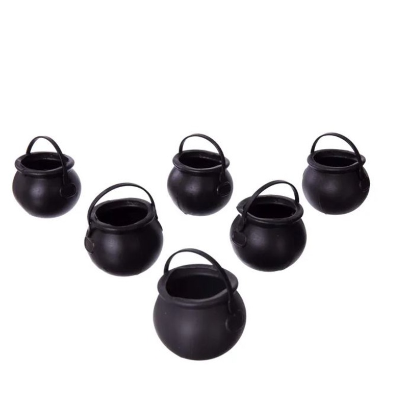 Mini Cauldrons - 7cm Black (6 Pack)