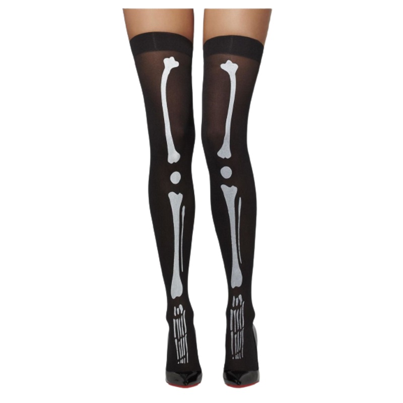 Black Hold-Ups With Skeleton Print