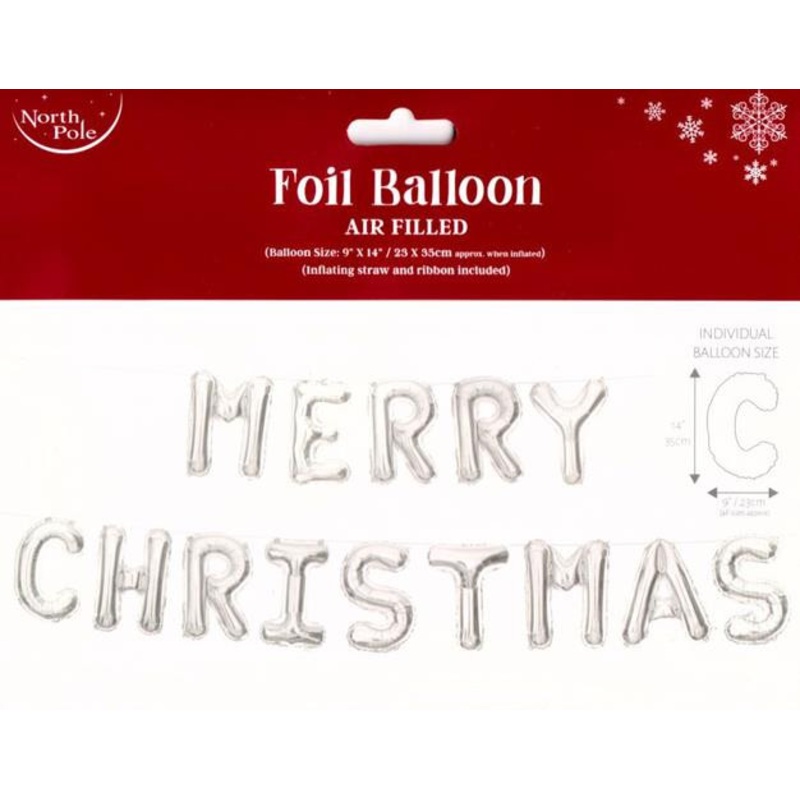 Merry Christmas Foil Balloon Set