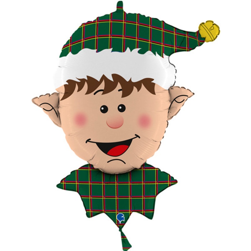 Tartan Elf Head Balloon - 32"