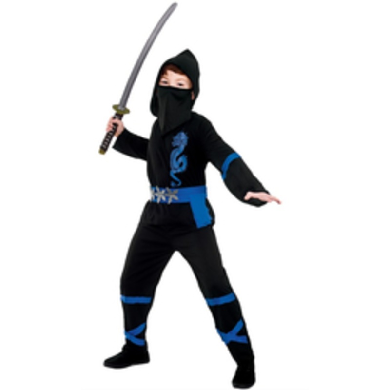 Black And Blue Power Ninja Costume - Kids