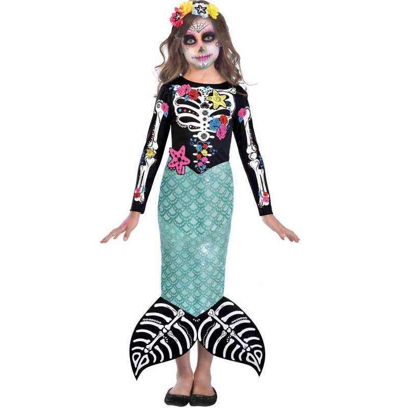 Day of the Dead Mermaid Costume - Kids