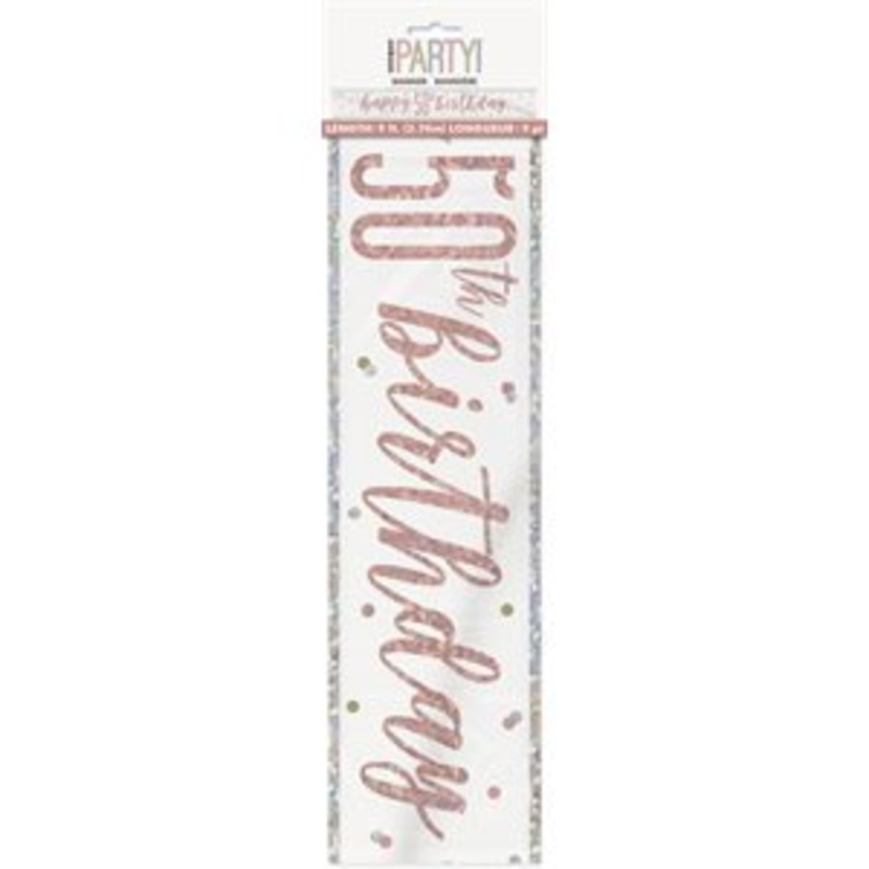 Rose Gold 50th Birthday Banner