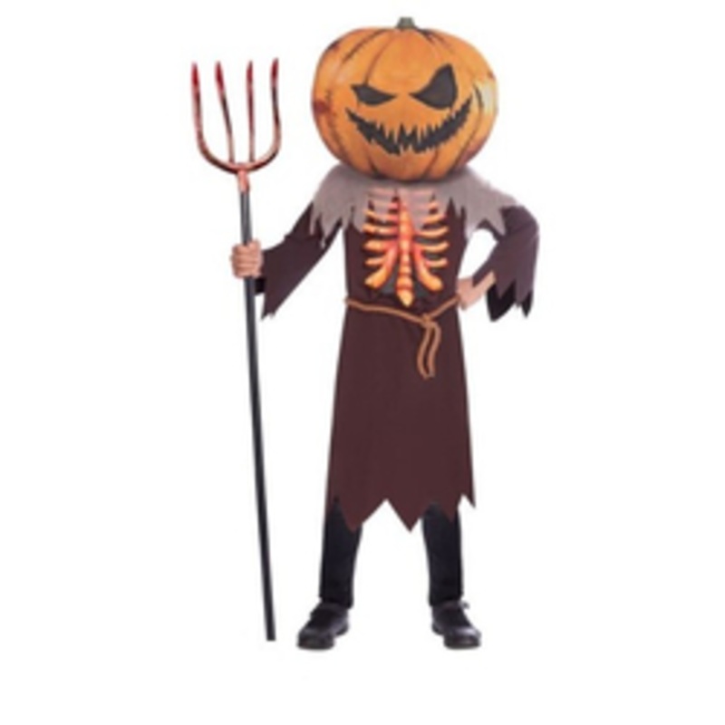 Scary Pumpkin Big Head Costume - Kids