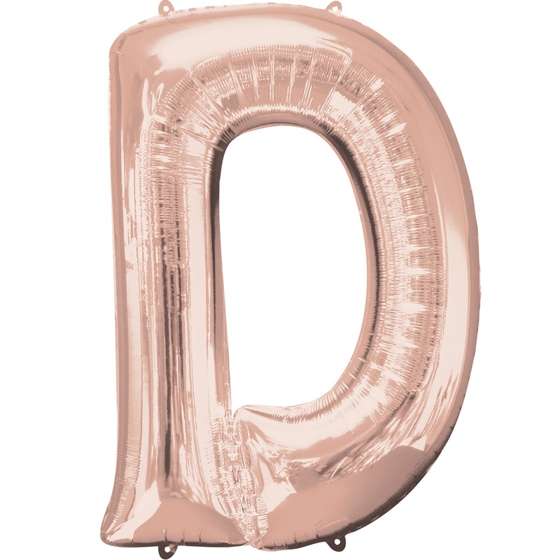 16'' Letter 'D' Rose Gold Air Fill Balloon