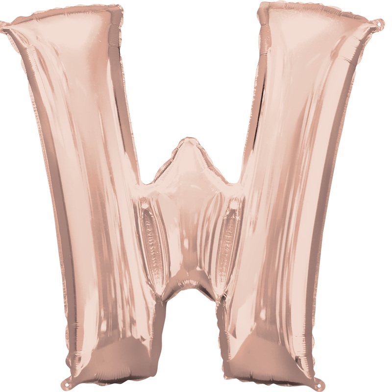 16'' Letter 'W' Rose Gold Air Fill Balloon